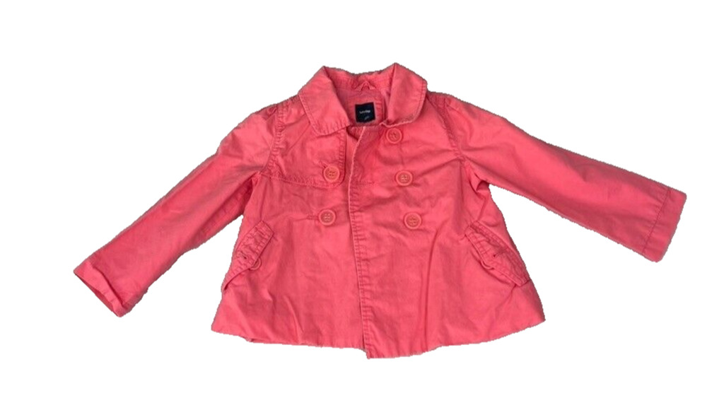 Baby Gap Trench Coat Baby Girls Toddler 4T Pink Chino Lined